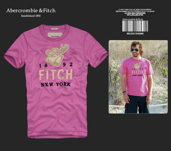 Abercrombie Fitch Hombres De Cuello Redondo Con Gente Fotos Corto Remera AF5625
